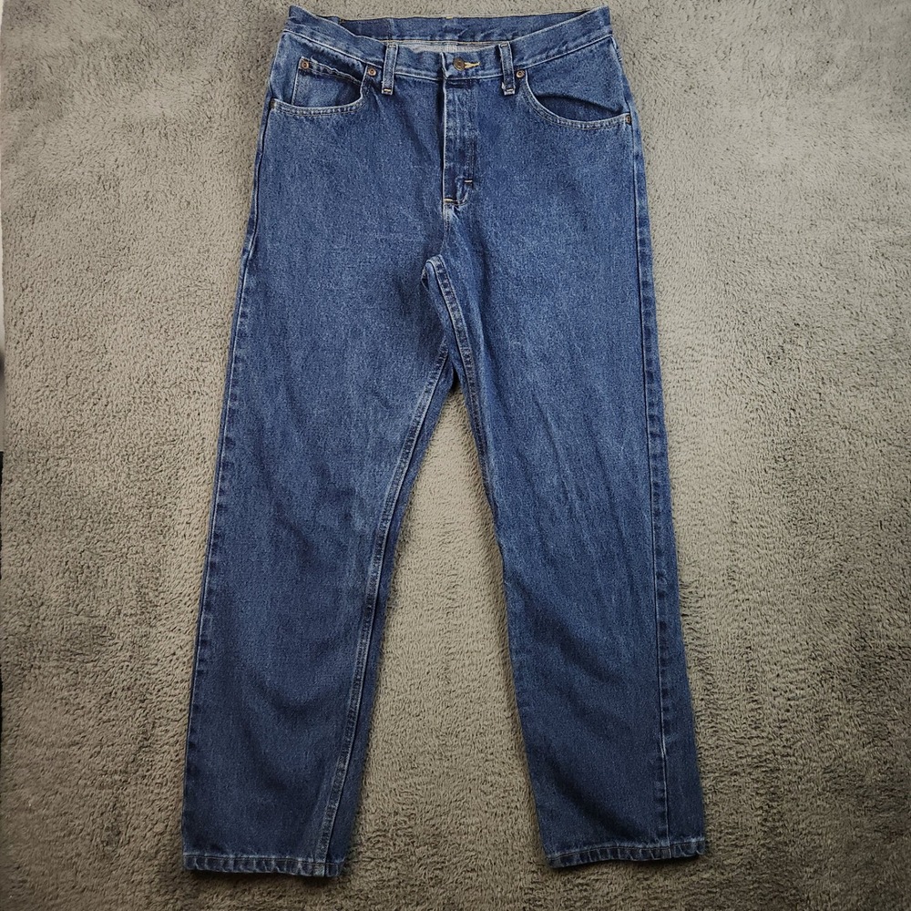 Wrangler Jeans Mens W33‎ L32 Blue Mid Rise Straight Leg Denim Classic Workwear